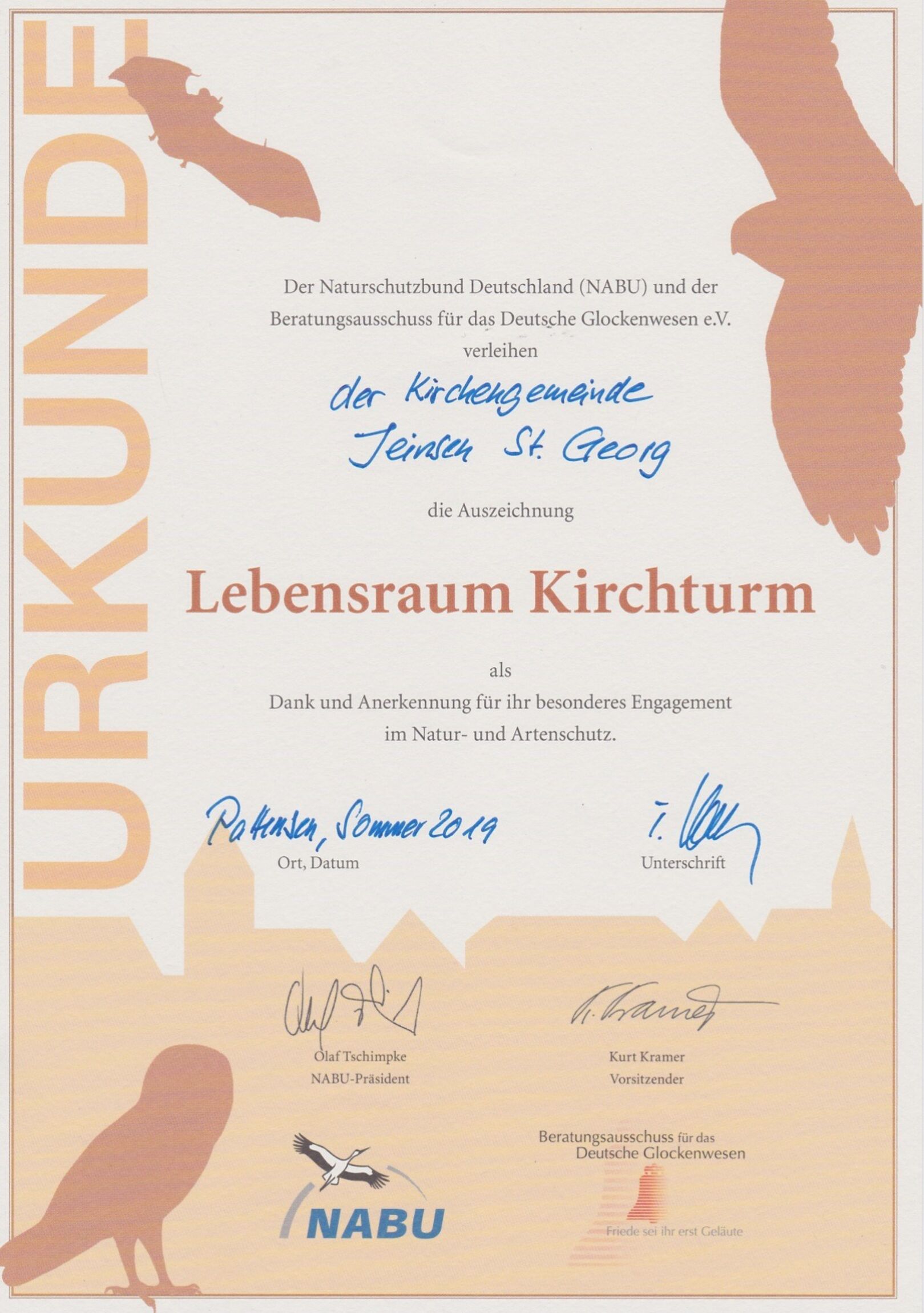 Urkunde NABU