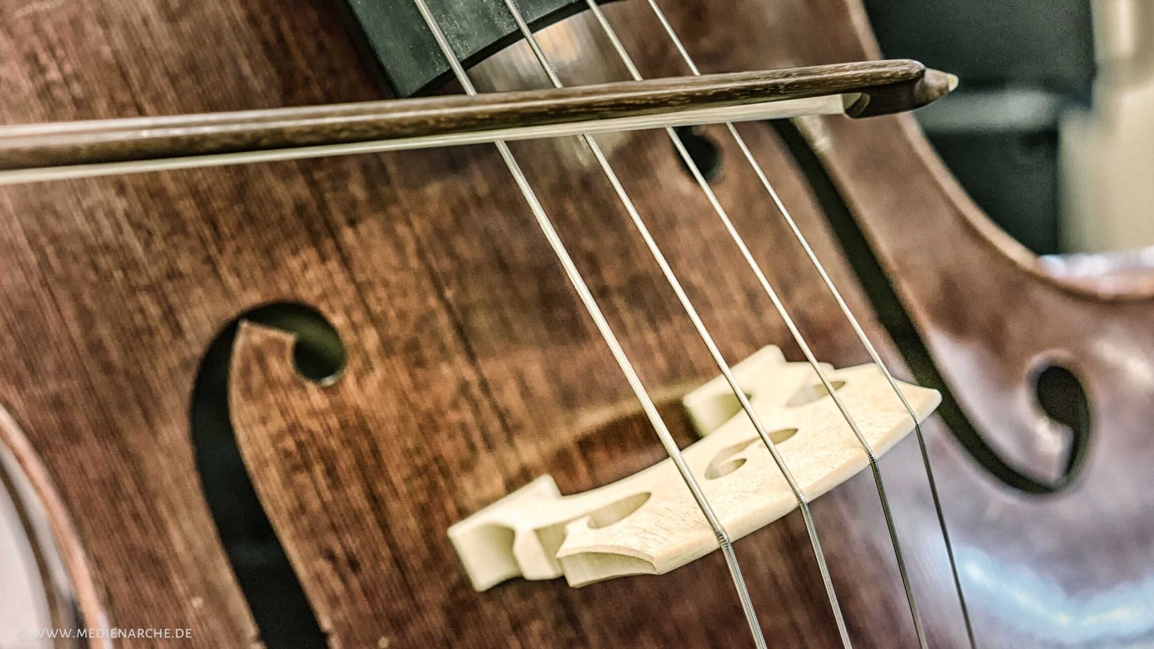Deteilaufnahme eines Cellos