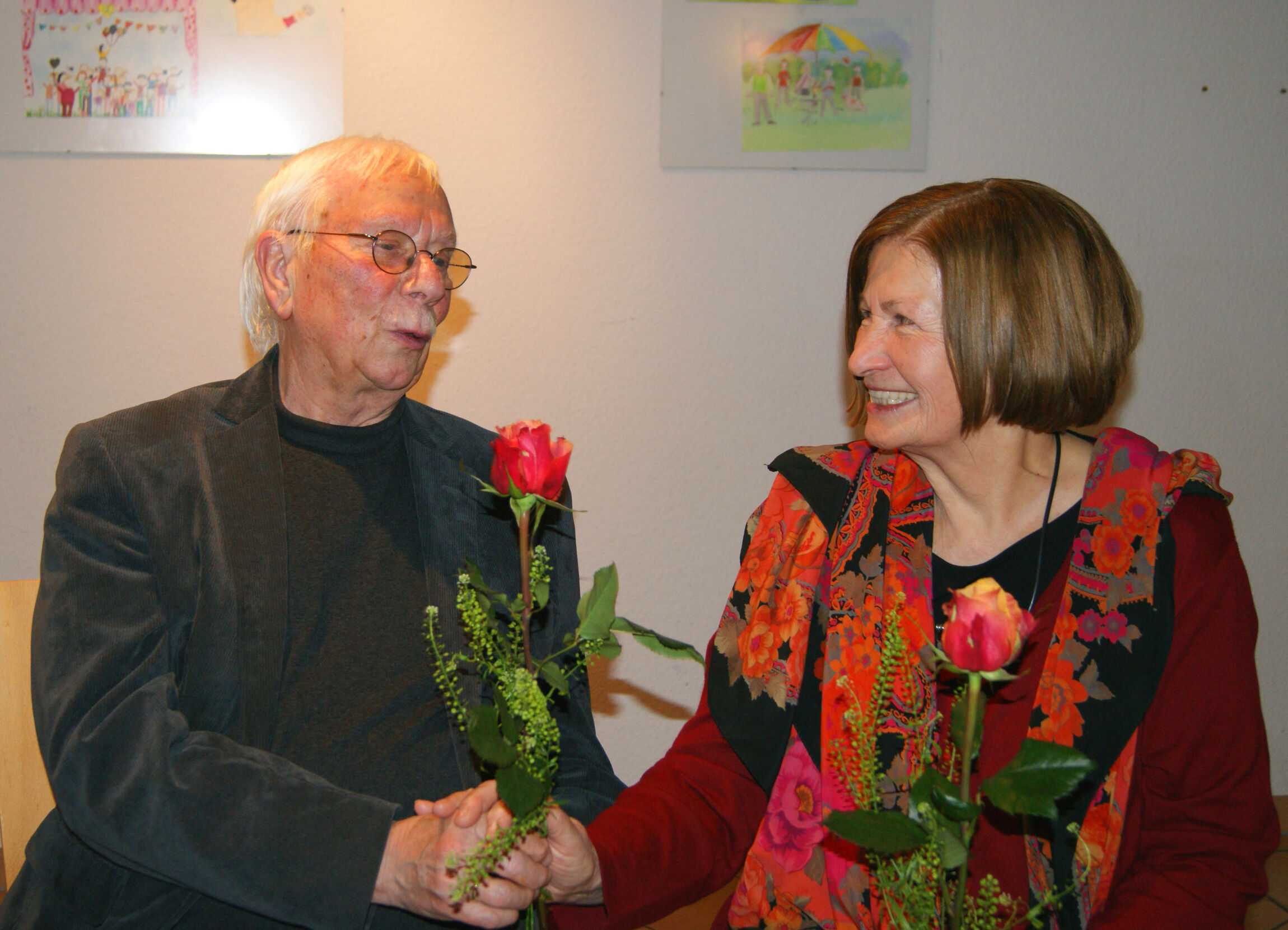 Ehepaar van Beek mit Rosen