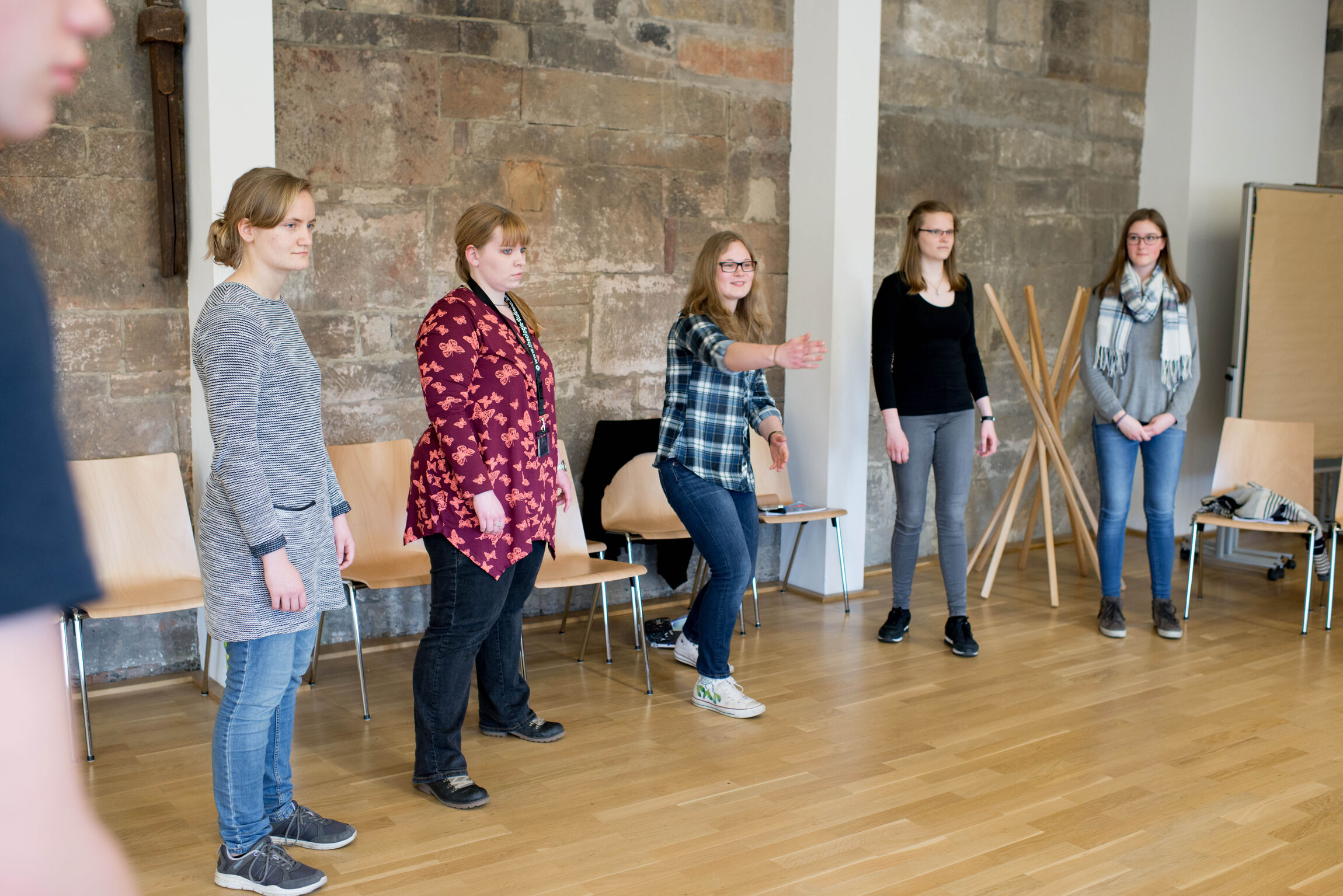 Lisa Oppermann, 3.v.l., Schauspielworkshop