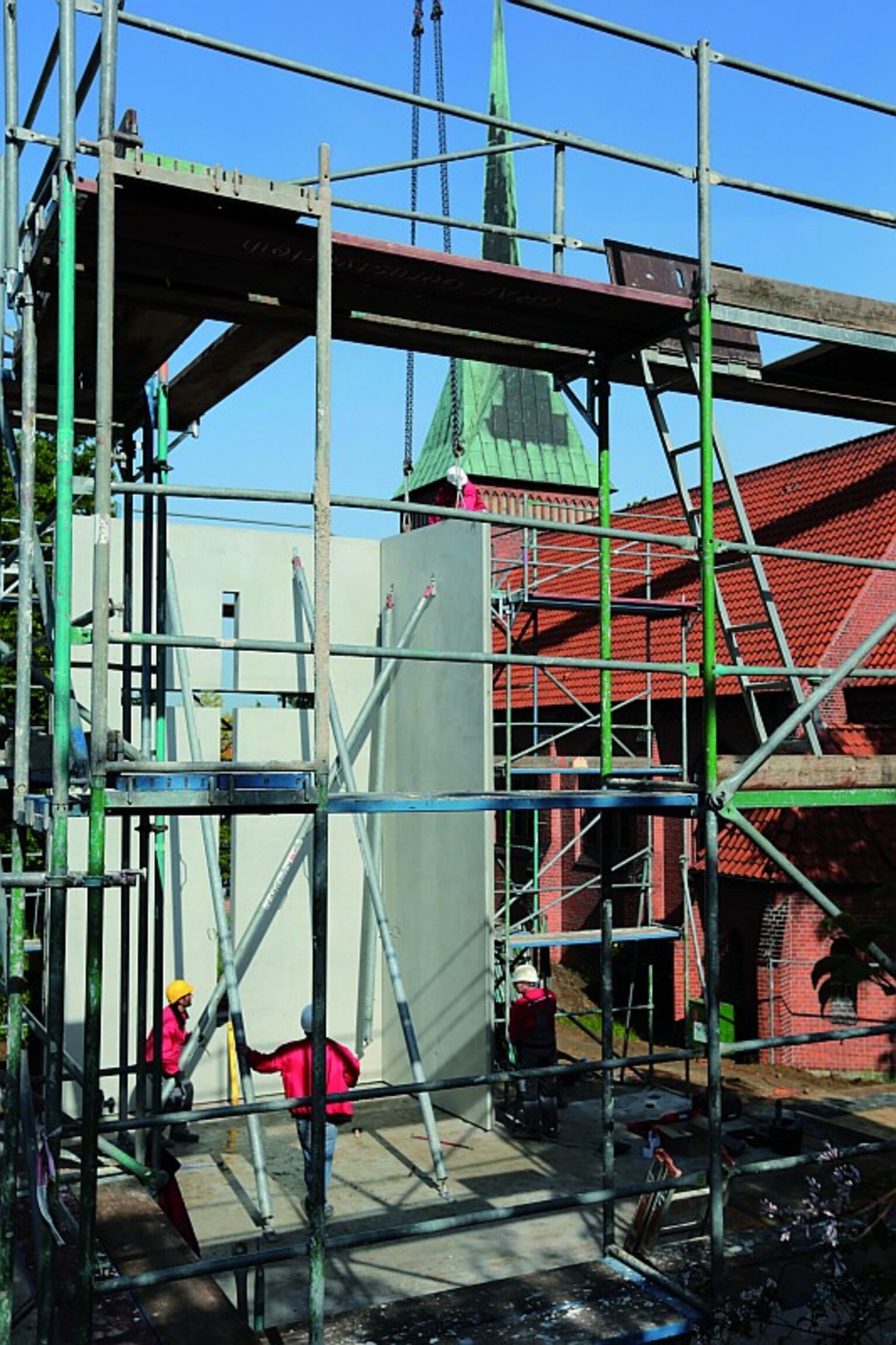 Ansicht auf das Baugerüst