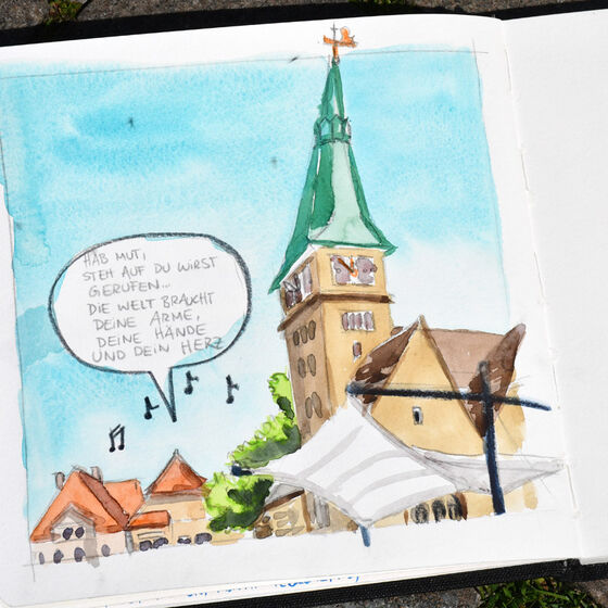 Zeichnung - Steh auf hab Mut  |  Annabel Herget 