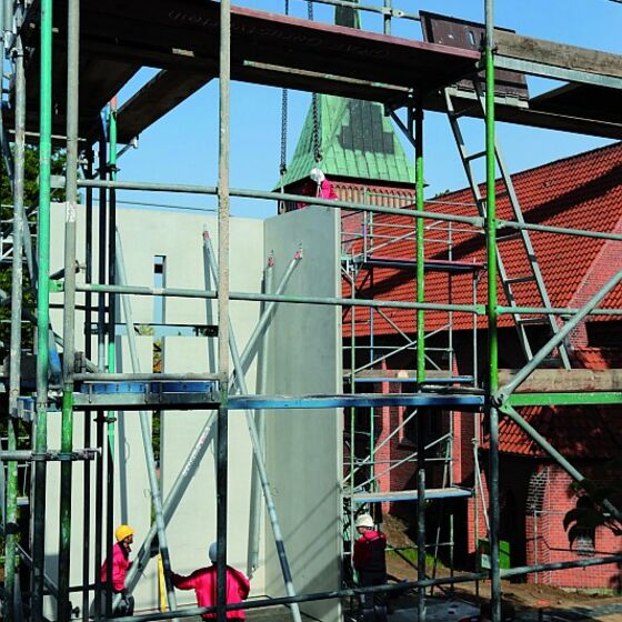Ansicht auf das Baugerüst