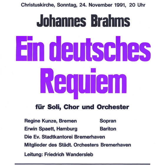 Plakat Deutsches Requiem 1991