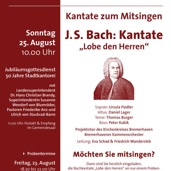 Plakat Kantate zum Mitsingen 2013
