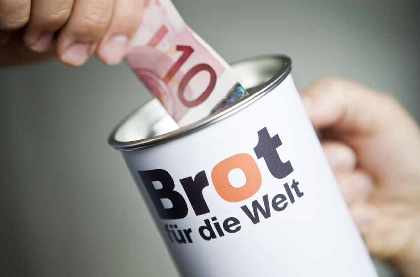 Spendendose Brot für die Welt