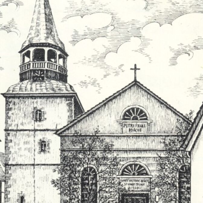SW Grafik der Kirche 